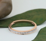 0.35 Carat (ctw) 10K Rose Gold Round White Cubic Zirconia Ladies Milgrain Anniversary Wedding Stackable Band 1/3 CT