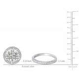 0.35 Carat (ctw) 10K White Gold Round White Cubic Zirconia Ladies Milgrain Anniversary Wedding Stackable Band 1/3 CT