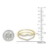 0.50 Carat (ctw) 14k Yellow Gold Round Diamond Ladies Anniversary Wedding Band Enhancer Guard Double Ring 1/2 CT