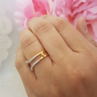 0.50 Carat (ctw) 14k Yellow Gold Round Diamond Ladies Anniversary Wedding Band Enhancer Guard Double Ring 1/2 CT