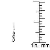 0.12 Carat (ctw) Sterling Silver Round Black Diamond Ladies Infinity Swirl Dangling Drop Earrings