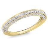 0.33 Carat (ctw) 10K Yellow Gold Round White Diamond Ladies Bridal Wedding Band 1/3 CT