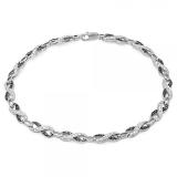 0.36 Carat (ctw) Sterling Silver Round Black and White Diamond Ladies Infinity Tennis Link Bracelet 1/3 CT (7 Inch Length x 6 MM Wide)