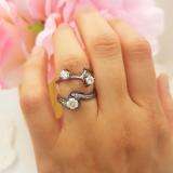 1.33 Carat (ctw) Black Rhodium Plated 18K White Gold Round Diamond Ladies Bridal Swirl Engagement Ring With Matching Band Set