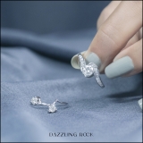 1.33 Carat (ctw) 14K White Gold Round Diamond Ladies Bridal Swirl Engagement Ring With Matching Band Set