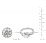 1.33 Carat (ctw) 14K White Gold Round Diamond Ladies Bridal Swirl Engagement Ring With Matching Band Set