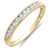 0.30 Carat (ctw) 18K Yellow Gold Round Diamond Ladies Anniversary Wedding Band Stackable Ring 1/3 CT