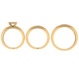 0.30 Carat (ctw) 18K Yellow Gold Plated Sterling Silver Round White Diamond Men & Womens Micro Pave Engagement Ring Trio Bridal Set 1/3 CT