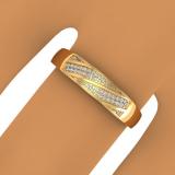 0.30 Carat (ctw) 18K Yellow Gold Plated Sterling Silver Round White Diamond Men & Womens Micro Pave Engagement Ring Trio Bridal Set 1/3 CT