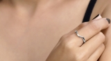10K White Gold Ladies Anniversary Wedding Stackable Contour Band Guard Ring