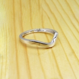 10K White Gold Ladies Anniversary Wedding Stackable Contour Band Guard Ring