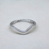 10K White Gold Ladies Anniversary Wedding Stackable Contour Band Guard Ring
