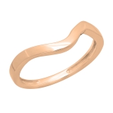 14K Rose Gold Ladies Anniversary Wedding Stackable Contour Band Guard Ring