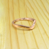14K Rose Gold Ladies Anniversary Wedding Stackable Contour Band Guard Ring