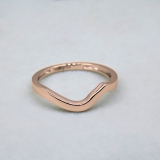 14K Rose Gold Ladies Anniversary Wedding Stackable Contour Band Guard Ring