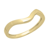 14K Yellow Gold Ladies Anniversary Wedding Stackable Contour Band Guard Ring