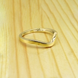 14K Yellow Gold Ladies Anniversary Wedding Stackable Contour Band Guard Ring