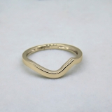 14K Yellow Gold Ladies Anniversary Wedding Stackable Contour Band Guard Ring