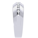 0.28 Carat (Ctw) Sterling Silver Round Diamond Men's Anniversary Wedding Band 1/4 CT