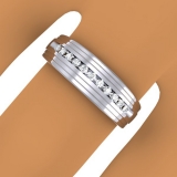 0.28 Carat (Ctw) Sterling Silver Round Diamond Men's Anniversary Wedding Band 1/4 CT