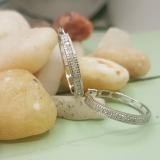 0.30 Carat (ctw) Sterling Silver Real Round Cut Diamond Ladies Hoop Earrings 1/3 CT