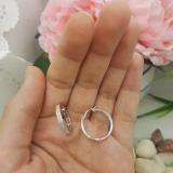 0.30 Carat (ctw) Sterling Silver Real Round Cut Diamond Ladies Hoop Earrings 1/3 CT