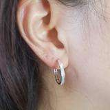0.30 Carat (ctw) Sterling Silver Real Round Cut Diamond Ladies Hoop Earrings 1/3 CT