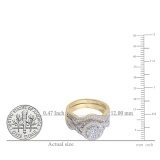 0.50 Carat (ctw) 10K Yellow Gold Round Diamond Ladies Micro Pave Engagement Ring Set 1/2 CT