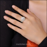 0.50 Carat (ctw) 18K Yellow Gold Plated Sterling Silver Round Diamond Ladies Micro Pave Engagement Ring Set 1/2 CT