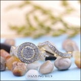 0.50 Carat (ctw) 18K Yellow Gold Plated Sterling Silver Round Diamond Ladies Micro Pave Engagement Ring Set 1/2 CT