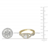0.80 Carat (ctw) 18K Yellow Gold Princess & Round Diamond Ladies Swirl Bridal Halo Style Engagement Ring 3/4 CT