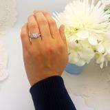 0.70 Carat (ctw) 10K White Gold Princess & Round Diamond Ladies Bridal Heart Shaped Promise Engagement Ring 3/4 CT