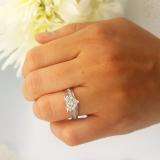 0.70 Carat (ctw) 10K White Gold Princess & Round Diamond Ladies Bridal Heart Shaped Promise Engagement Ring 3/4 CT