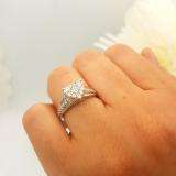 0.70 Carat (ctw) 10K White Gold Princess & Round Diamond Ladies Bridal Heart Shaped Promise Engagement Ring 3/4 CT