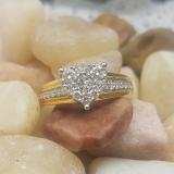 0.70 Carat (ctw) 14K Yellow Gold Princess & Round Diamond Ladies Bridal Heart Shaped Promise Engagement Ring 3/4 CT