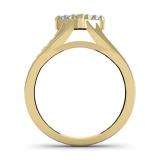 0.70 Carat (ctw) 14K Yellow Gold Princess & Round Diamond Ladies Bridal Heart Shaped Promise Engagement Ring 3/4 CT