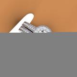 0.50 Carat (ctw) 14K White Gold Round Diamond Ladies Halo Style Bridal Engagement Ring With Matching Band Set 1/2 CT