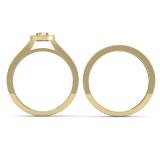 0.50 Carat (ctw) 14K Yellow Gold Round Diamond Ladies Halo Style Bridal Engagement Ring With Matching Band Set 1/2 CT