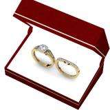 0.50 Carat (ctw) 18K Yellow Gold Round White and Blue Diamond Ladies Halo Style Bridal Engagement Ring With Matching Band Set 1/2 CT