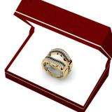 0.55 Carat (ctw) 14K Yellow Gold Round Black & White Diamond Ladies Double Row Anniversary Wedding Band Milgrain Guard Double Ring 1/2 CT