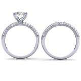2.00 Carat (Ctw) 10K White Gold Round Cut Diamond Ladies Bridal Engagement Ring With Matching Band Set 2 CT