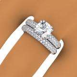2.00 Carat (Ctw) 10K White Gold Round Cut Diamond Ladies Bridal Engagement Ring With Matching Band Set 2 CT