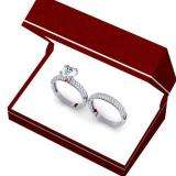 2.00 Carat (Ctw) 10K White Gold Round Cut Diamond Ladies Bridal Engagement Ring With Matching Band Set 2 CT