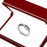 0.25 Carat (ctw) 10K White Gold Round Blue & White Diamond Anniversary Wedding Band Swirl Ring 1/4 CT