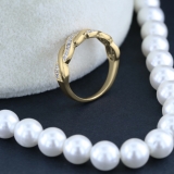 0.15 Carat (ctw) 18K Yellow Gold Round Cut Diamond Ladies Bridal Anniversary Wedding Band Stackable Swirl Ring
