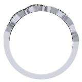 0.10 Carat (ctw) Sterling Silver Round Black Diamond Ladies Swirl Wedding Anniversary Ring 1/10 CT