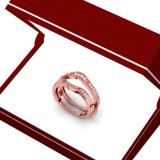 0.25 Carat (ctw) 10K Rose Gold Round Diamond Ladies Anniversary Wedding Band Enhancer Double Guard Ring 1/4 CT