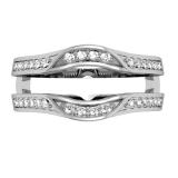 0.25 Carat (ctw) 10K White Gold Round Diamond Ladies Anniversary Wedding Band Enhancer Double Guard Ring 1/4 CT