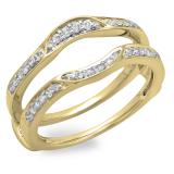 0.25 Carat (ctw) 10K Yellow Gold Round Diamond Ladies Anniversary Wedding Band Enhancer Double Guard Ring 1/4 CT