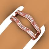 0.25 Carat (ctw) 14K Rose Gold Round Diamond Ladies Anniversary Wedding Band Enhancer Double Guard Ring 1/4 CT